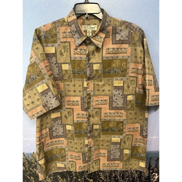 Tori Richard Other - Tori Richard Shirt Mens L Green Palm‎ Print USA Made Hawaiian Cotton Lawn Resort